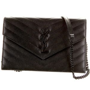 YSL - Matelassé Envelope Monogram Chain Wallet